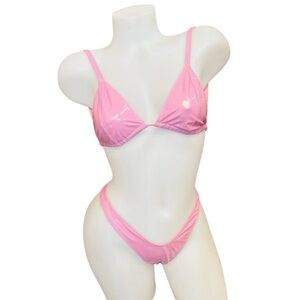 Model Express Baby Pink Shiny PVC Vinyl Bikini Small NWOT